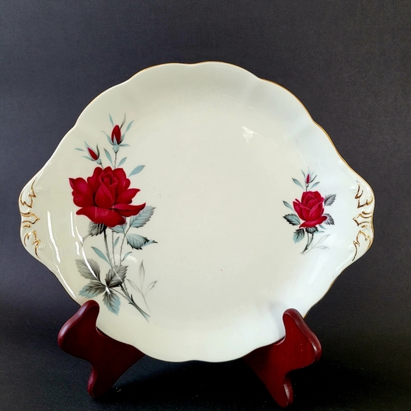 Vintage Royal Albert Sweet Romance Rose Flowers Bone China Cake Plate - Picture 2 of 7